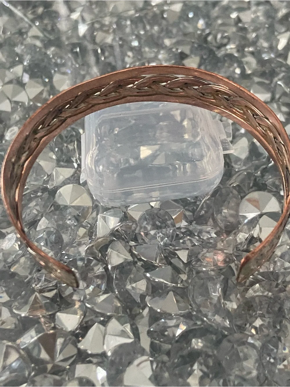 Braided Teo-Tone Copper Bracelet - Women's Jewelry